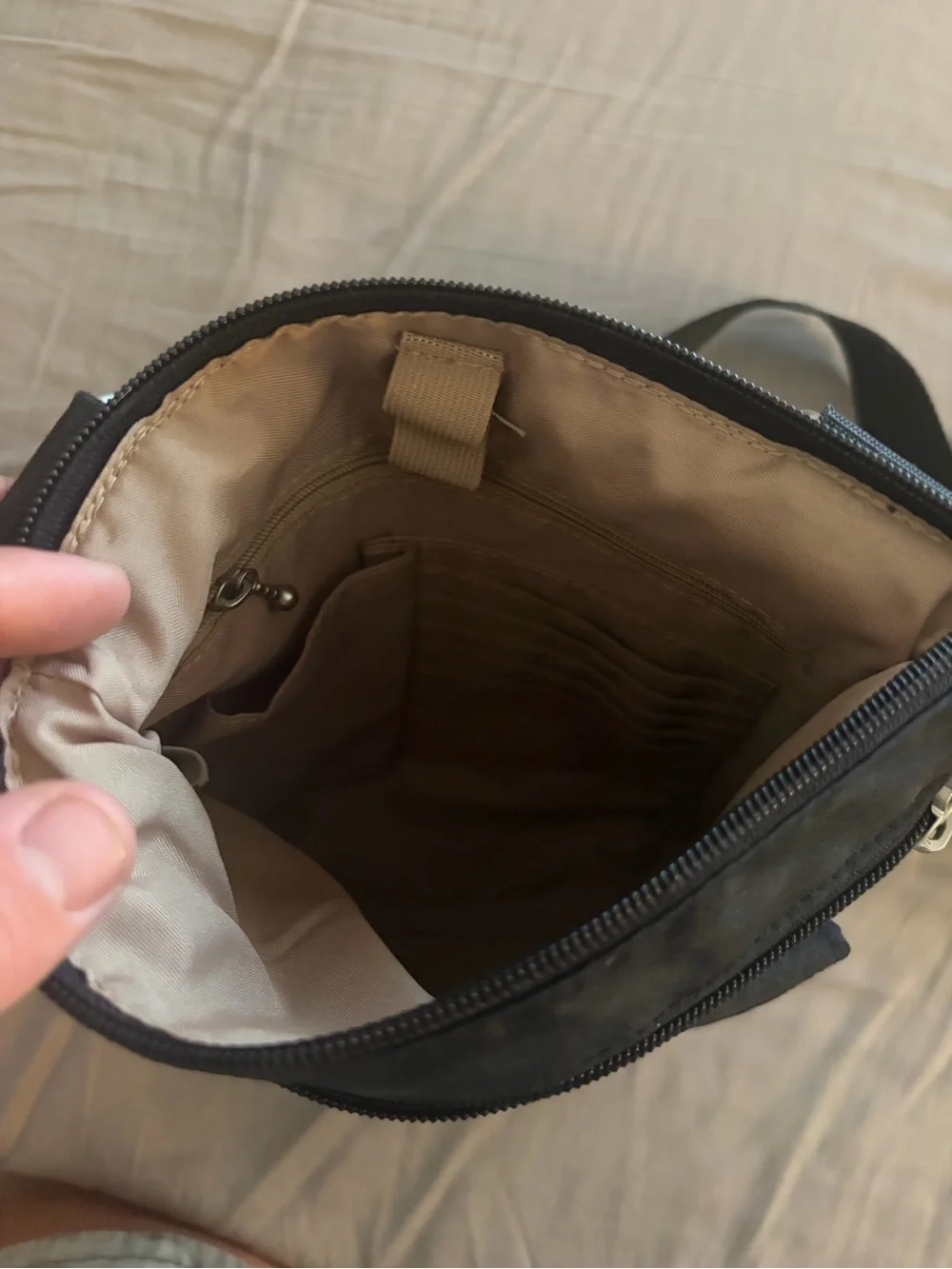 Everyday Black Crossbody Bag with Front Pocket